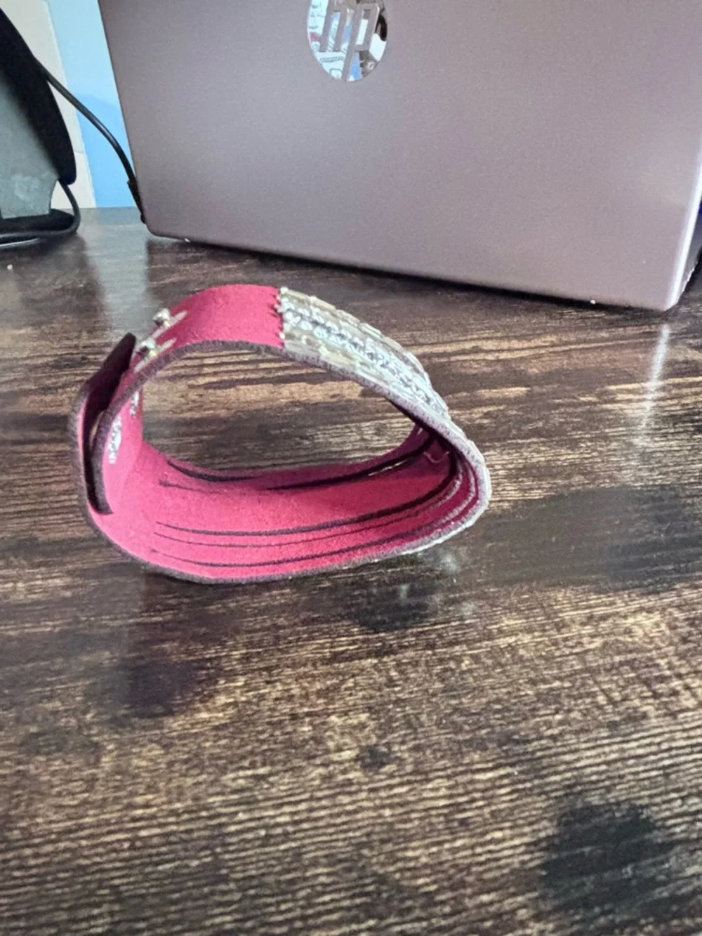 Rhinestone Embellished Red‎ Multi-Row Cuff Wrap Bracelet